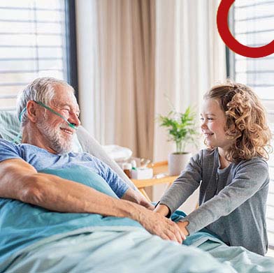 Visite en chambre particulière à l'hôpital